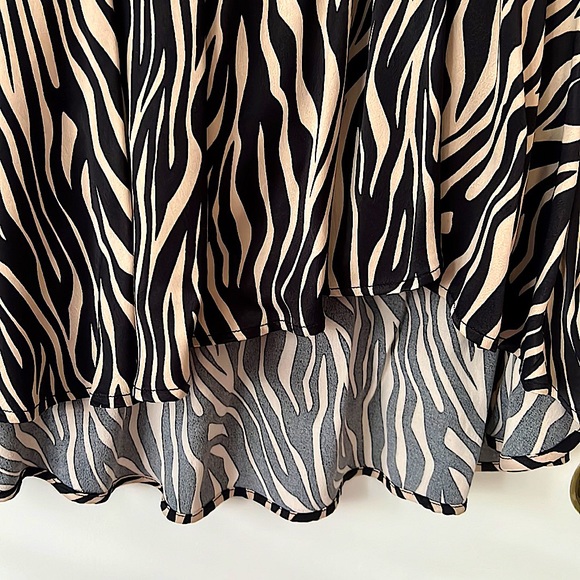Maeve by Anthropologie Zebra Print MIDI High Low Skirt Size L - Picture 5 of 6